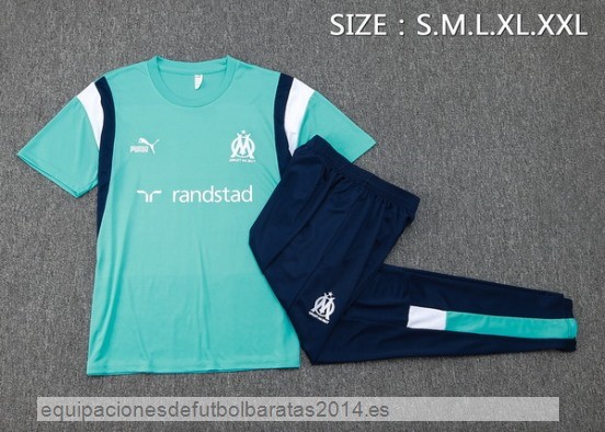 Nuevo Entrenamiento Conjunto Completo Marsella 23/24 Verde Blanco Azul Baratas